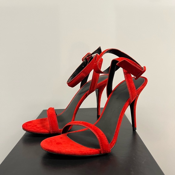 NWB Alexander Wang Antonia red suede heels size 37 - Picture 6 of 11